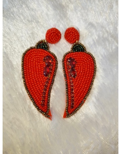 Handmade red chilly pepper earring