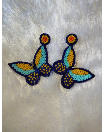 Handmade blue butterfly elegant earring