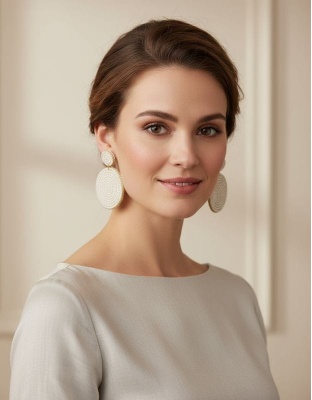 Handmade elegant white pearl earring