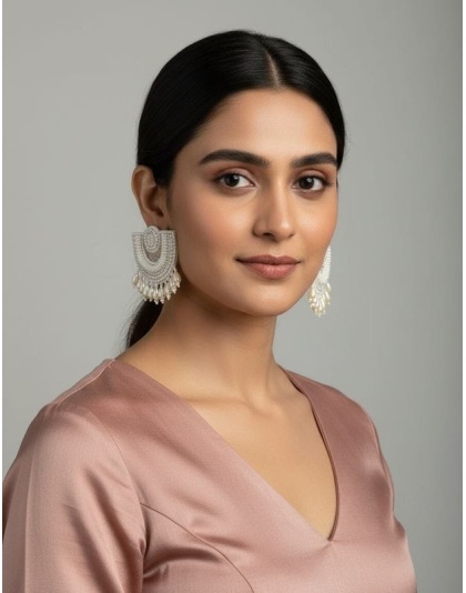 Handmade pearl white earring