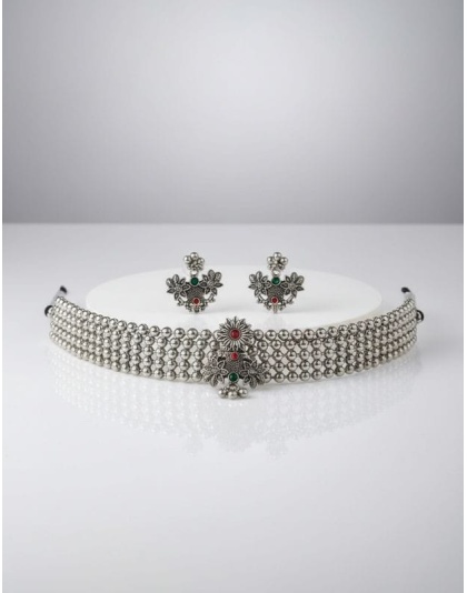 Traditional oxidized jewellery set